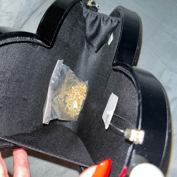 Marbled perspex heart shaped clutch bag - Picture 4 of 6